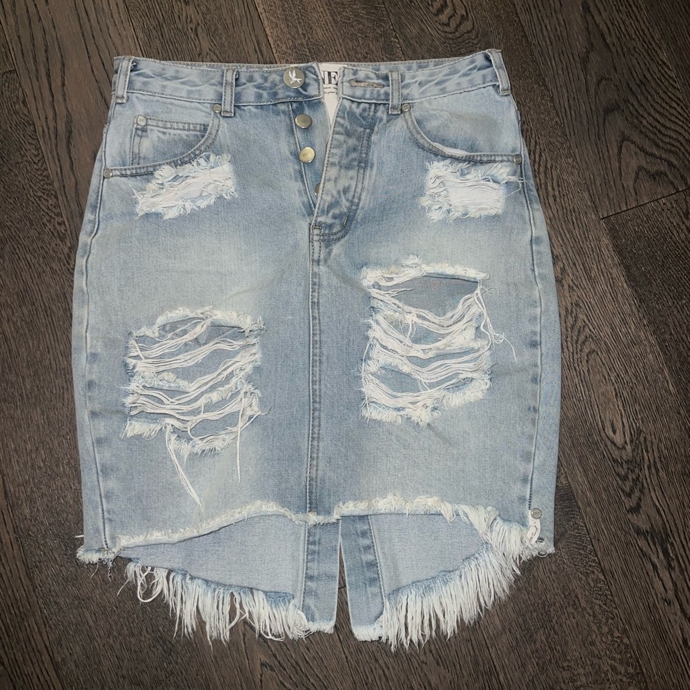 One teaspoon denim skirt